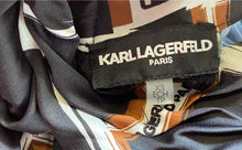Load image into Gallery viewer, Karl Lagerfeld Womens Multicolor Geometric Sleeveless Tie-Neck Blouse Top Sz XS
