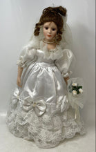 Load image into Gallery viewer, Porcelain Bride Decorative Collectible Doll Wearing White Wedding Gown
