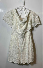 Load image into Gallery viewer, Bebe Womens White Floral Lace Off The Shoulder Back-Zip One-Piece Romper Size 6
