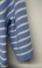 Load image into Gallery viewer, Ann Taylor Womens Blue White Striped Short Sleeve Pullover Sweater Size M
