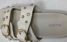 Load image into Gallery viewer, Aldo Womens Beige Open Round Toe Double Buckle Flat Heel Slide Sandals Size 9
