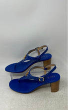 Load image into Gallery viewer, Lauren Ralph Lauren Womens Westcott II Blue Block Heel Thong Sandals Size 7
