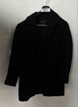 Load image into Gallery viewer, Banana Republic Mens Black Long Sleeve Double-Breasted Pea Coat Size Medium
