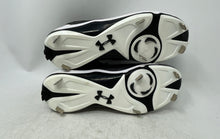 Load image into Gallery viewer, Under Armour Mens Ignite Low ST 3000354 Black White Metal Baseball Cleats Sz 8.5
