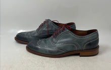 Load image into Gallery viewer, Mercanti Fiorentini Mens Gray Red Leather Wingtip Derby Dress Shoes Size 9.5M
