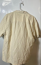 Load image into Gallery viewer, Zara Mens Beige Textured Short Sleeve Collared Button-Up Shirt Size XL
