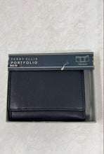 Load image into Gallery viewer, Perry Ellis Portfolio Mens Black Leather Credit Card Slots Trifold Wallet
