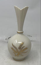 Load image into Gallery viewer, L By Lenox Cream Gold-Tone Printed Home Decorative Collectible Small Flower Vase
