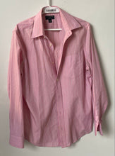 Load image into Gallery viewer, Banana Republic Mens Pink Striped Print Long Sleeve Slim-Fit Dress Shirt Size M
