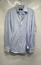 Load image into Gallery viewer, Hugo Boss Mens Light Blue Print Slim Fit Button Front Dress Shirt Size Large
