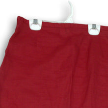 Load image into Gallery viewer, Zara Basic Womens Red Ramie Ruffle Knee Length A-Line Skirt Size Small
