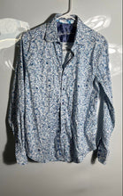Load image into Gallery viewer, Robert Graham Mens Blue White Floral Classic Fit Button-Up Shirt Size S

