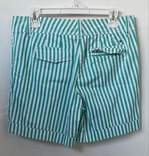 Load image into Gallery viewer, Tommy Hilfiger Womens Green White Striped Regular Fit Chino Shorts Size 8
