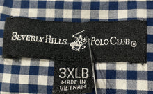 Load image into Gallery viewer, Beverly Hills Polo Club Mens Blue Gingham Short Sleeve Button-Up Shirt Size 3XLB
