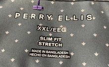 Load image into Gallery viewer, Perry Ellis Mens Gray Printed Stretch Collared Slim Fit Button-Up Shirt Size XXL
