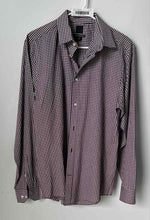 Load image into Gallery viewer, H&amp;M Mens Burgundy White Collared Long Sleeve Button-Up Shirt Size Large
