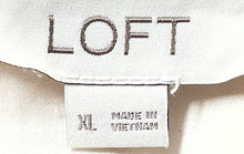 Load image into Gallery viewer, Loft Womens Off White Satin Ruffle Tie Neck Long Sleeve Blouse Top Size XL

