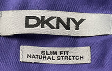 Load image into Gallery viewer, DKNY Mens Purple Cotton Long Sleeve Stretch Slim Fit Dress Shirt Size M 15 32/33
