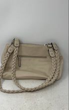 Load image into Gallery viewer, Rosetti Womens Beige Leather Inner Pocket Braided Double Handle Shoulder Bag
