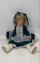 Load image into Gallery viewer, Vintage Bobbie &amp; Bill Schlegel Girl In Green And White Dress Porcelain Doll
