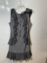 Load image into Gallery viewer, Michael Kors Womens Black White Printed Sleeveless Ruffle Mini Dress Size XL
