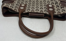 Load image into Gallery viewer, Michael Kors Womens Brown Monogram Print Top Handle Satchel Handbag
