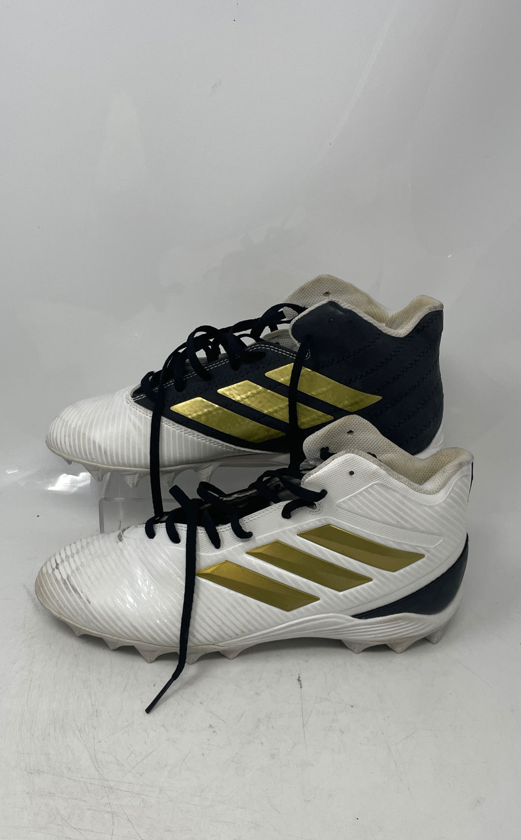 Adidas Mens Freak Mid EG5643 White Black Gold Athletic Football Cleats Size 9