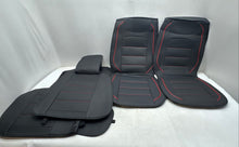 Load image into Gallery viewer, Black Red Faux Leather Piping Vehicle Car Seat Covers With Box
