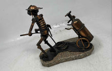 Load image into Gallery viewer, Home Decorative Copper-Tone Engraved Welded Scrap Metal Art Sculpture
