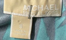 Load image into Gallery viewer, Michael Kors Womens Blue Palm Leaf Print 3/4 Sleeve Back Zip Sheath Dress Size S
