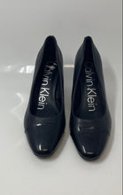 Load image into Gallery viewer, Calvin Klein Womens Umelia Black Leather Slip-On Block Pump Heels Size 6.5M
