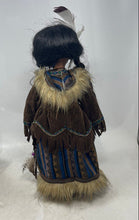 Load image into Gallery viewer, Cathay Collection Native American Themed Black Hair Brown Eyes Porcelain Doll

