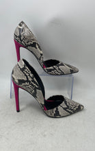 Load image into Gallery viewer, Aldo Womens Black Gray Pink Snakeskin Print Pointed Toe D'Orsay Heels Size 8
