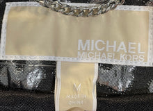 Load image into Gallery viewer, Michael Kors Womens Silver Black Leopard Long Sleeve Cropped Bomber Jacket Sz M

