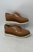 Load image into Gallery viewer, Aldo Womens Savaedia Brown Patent Leather Lace-Up Platform Oxford Shoes Size 8.5
