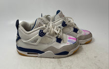 Load image into Gallery viewer, Nike Mens Air Jordan 4 Retro SP White Blue Sneaker Shoes Size 5 With Stains
