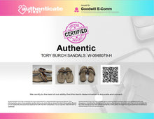 Load image into Gallery viewer, Authentic Tory Burch Womens Beige Slip-On Flat Thong Sandals Size 10M Damaged
