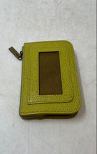 Load image into Gallery viewer, Mario Hernandez Womens Green Leather ID Window Card Holder Mini Wallet
