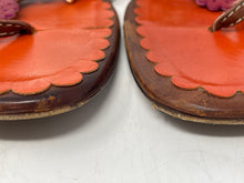 Load image into Gallery viewer, Authentic Moschino Womens Orange Flower Thong Sandals Size EUR 38.5 Damaged
