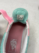 Load image into Gallery viewer, Vans Girls Old Skool Green Pink White Hook And Loop Sneaker Shoes Size 12.5
