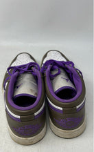Load image into Gallery viewer, Nike Mens Air Jordan 1 Low 553558-215 White Brown Purple Sneakers Shoes Sz 10.5
