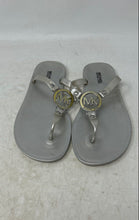 Load image into Gallery viewer, Michael Kors Womens Silver Jelly Slip-On Flat Thong Sandals Size 7
