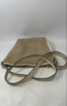 Load image into Gallery viewer, Coach Womens Dufflette Beige Signature Leather Trim Zip Top Crossbody Bag
