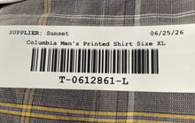 Load image into Gallery viewer, Columbia Mens Gray Plaid Print Short Sleeve Collared Button-Up Shirt Size XL
