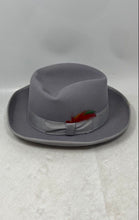 Load image into Gallery viewer, Alberto Celini Mens Gray Fur Felt Godfather Wide Brim Homburg Hat
