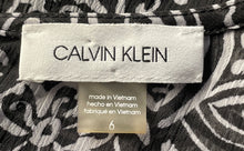 Load image into Gallery viewer, Calvin Klein Womens Black And White Paisley Short Sleeve Fit &amp; Flare Dress Sz 6
