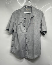Load image into Gallery viewer, Calvin Klein Jeans Mens Gray White Short Sleeve Button-Up Shirt Size Large
