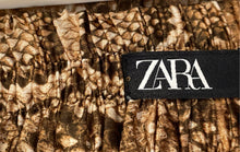 Load image into Gallery viewer, Zara Womens Brown Snakeskin Print Tie Waist Paperbag Shorts Size Medium
