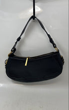Load image into Gallery viewer, Steve Madden Womens Black Croc Embossed Leather Charm Zipper Shoulder Bag
