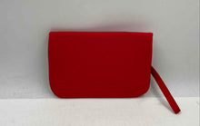 Load image into Gallery viewer, Giorgio Armani Beauty Womens Red Textured Fold-Over Wrist Strap Clutch Bag
